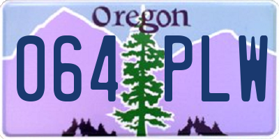 OR license plate 064PLW