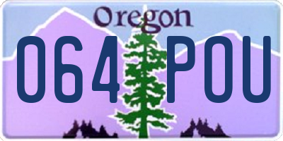 OR license plate 064POU