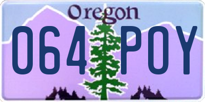 OR license plate 064POY