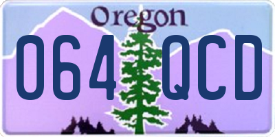 OR license plate 064QCD