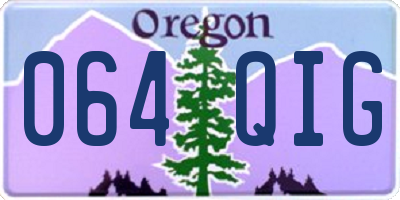 OR license plate 064QIG