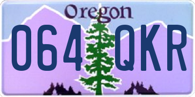 OR license plate 064QKR