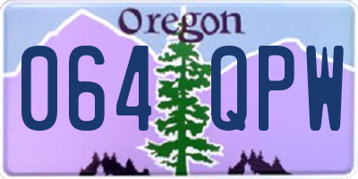 OR license plate 064QPW