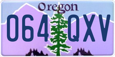 OR license plate 064QXV