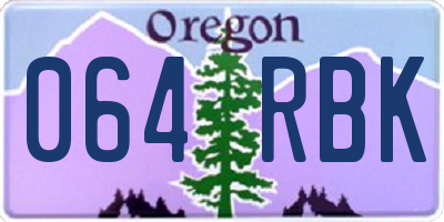 OR license plate 064RBK