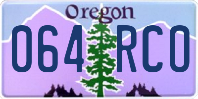 OR license plate 064RCO