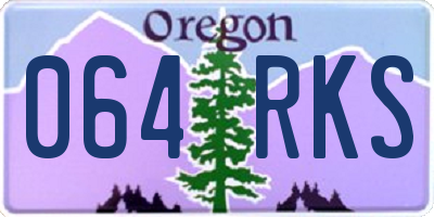 OR license plate 064RKS