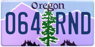 OR license plate 064RND