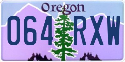 OR license plate 064RXW