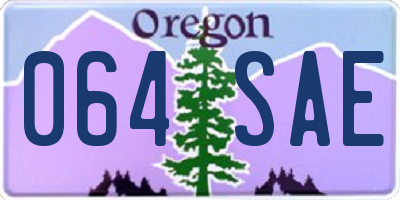 OR license plate 064SAE