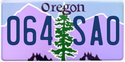 OR license plate 064SAO