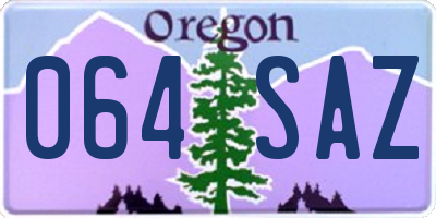 OR license plate 064SAZ