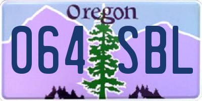 OR license plate 064SBL