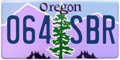 OR license plate 064SBR