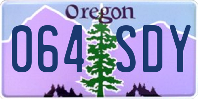 OR license plate 064SDY