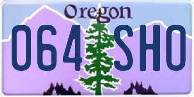 OR license plate 064SHO