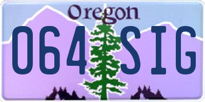 OR license plate 064SIG