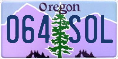 OR license plate 064SOL