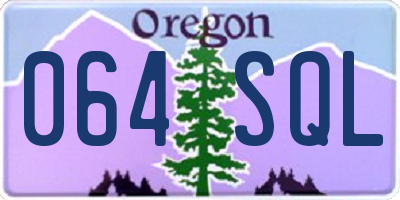 OR license plate 064SQL