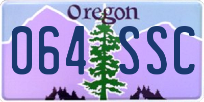 OR license plate 064SSC