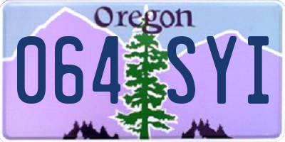 OR license plate 064SYI