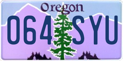 OR license plate 064SYU