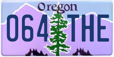 OR license plate 064THE