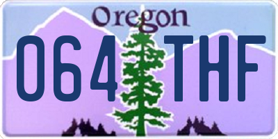 OR license plate 064THF