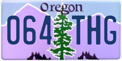 OR license plate 064THG