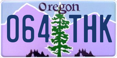 OR license plate 064THK