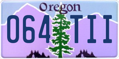 OR license plate 064TII