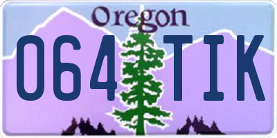 OR license plate 064TIK