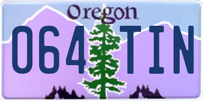 OR license plate 064TIN