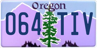 OR license plate 064TIV