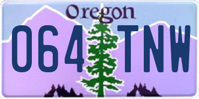 OR license plate 064TNW