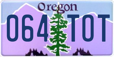 OR license plate 064TOT