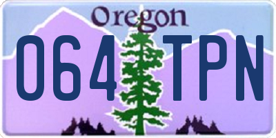 OR license plate 064TPN