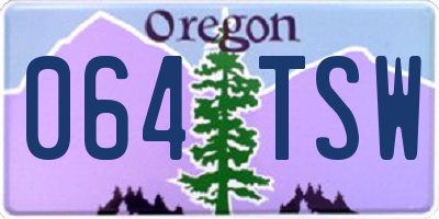 OR license plate 064TSW