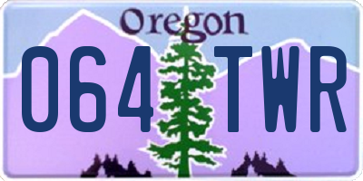 OR license plate 064TWR