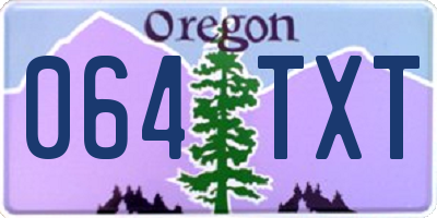OR license plate 064TXT