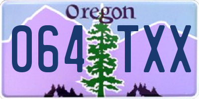 OR license plate 064TXX