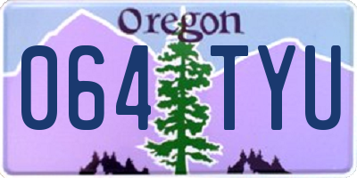 OR license plate 064TYU