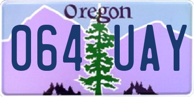 OR license plate 064UAY