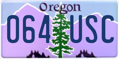 OR license plate 064USC