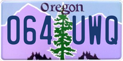 OR license plate 064UWQ