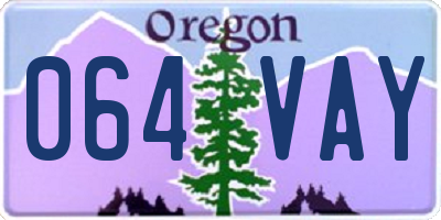 OR license plate 064VAY