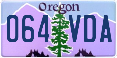 OR license plate 064VDA