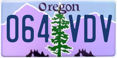 OR license plate 064VDV