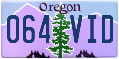 OR license plate 064VID