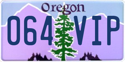 OR license plate 064VIP